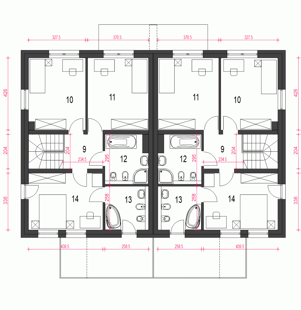 Rzut projektu Zyta A-BL z garażem - Piętro