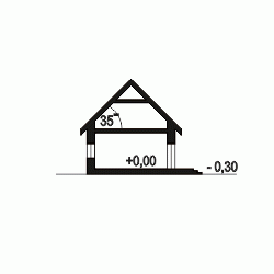 Rzut projektu Magnetyt z garażem 2st. - Przekrój