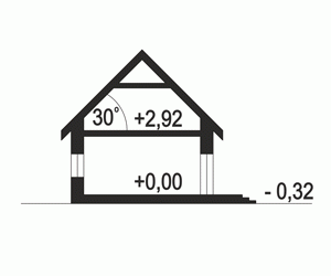 Rzut projektu Kaja z garażem - Przekrój