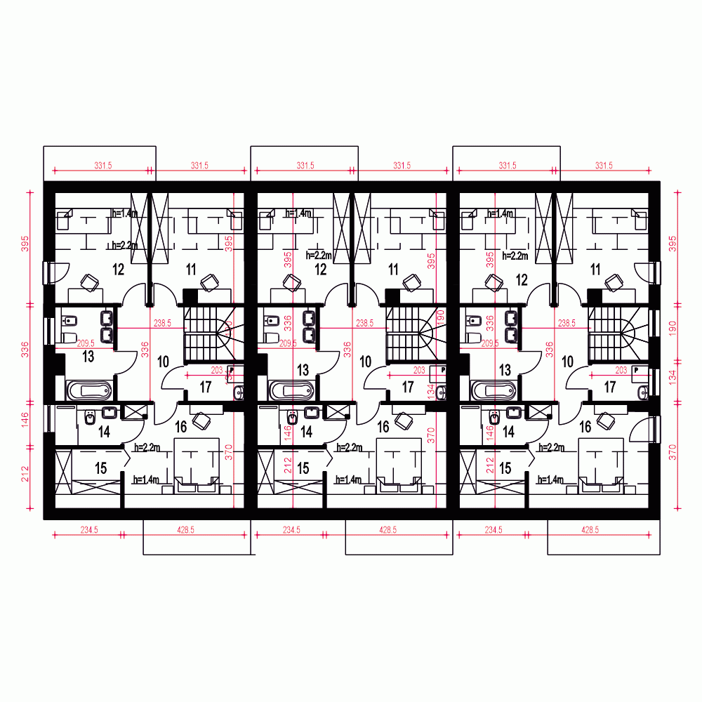 Rzut projektu Głuszec III Mode A-SZ z garażem - Piętro