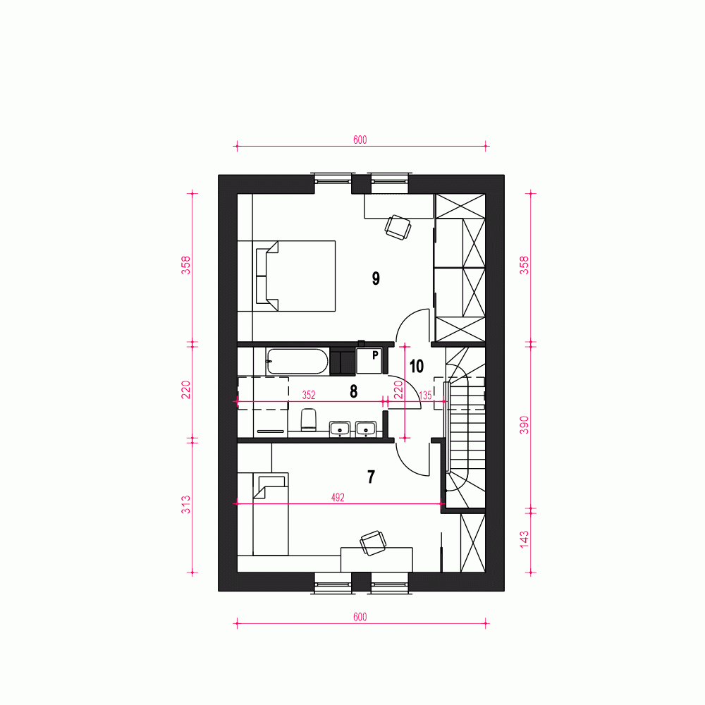 Rzut projektu Iggi - Piętro