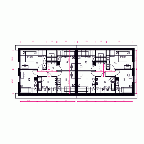 Rzut projektu Igor IV A-BL z garażem - Piętro