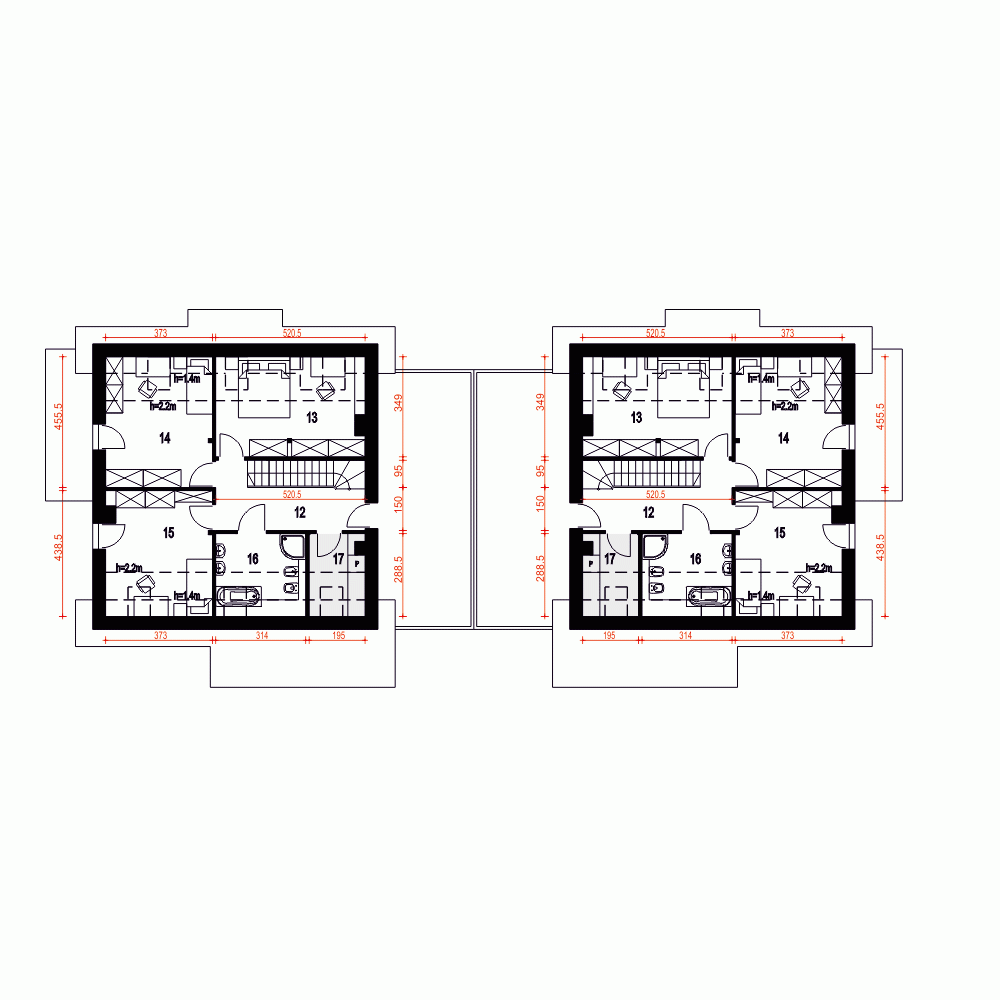 Rzut projektu Strzyżyk II A-BL z garażem - Piętro
