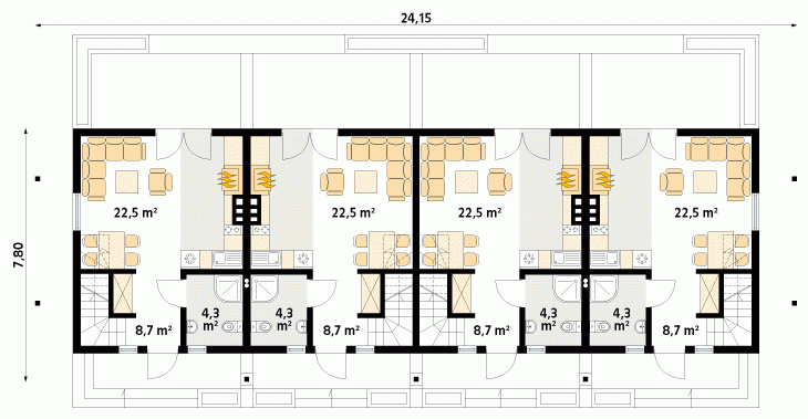 Rzut projektu Jowisz dr-S (DR-S) - parter