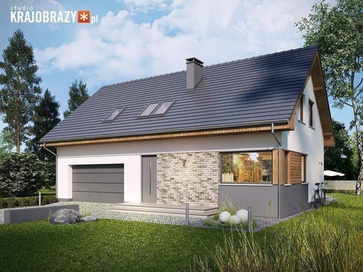 Ekslibris z garażem dwustanowiskowym - wizualizacja 2