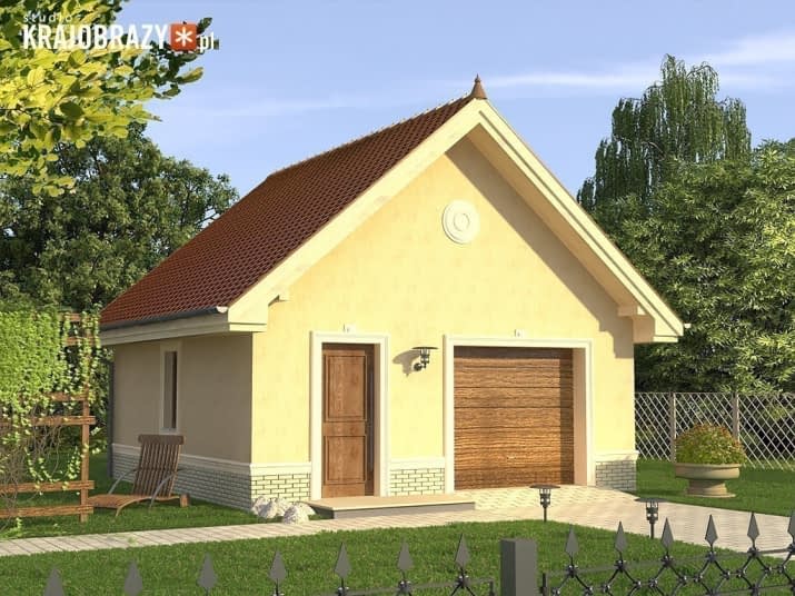 Garaż 3 z garażem - wizualizacja 2