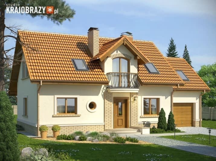 Granat 2 z garażem - wizualizacja 2