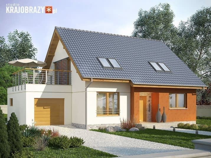 Lawenda z garażem - wizualizacja 2