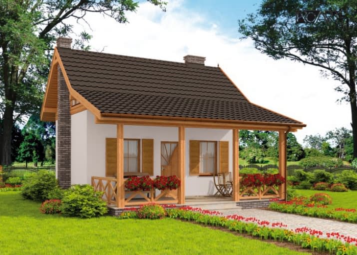 BARI dom letniskowy z poddaszem szkielet drewniany - wizualizacja 2