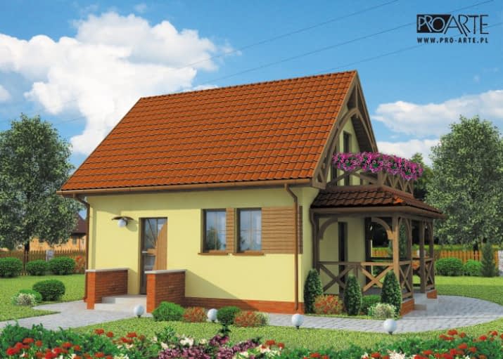 ORLEAN dom letniskowy z poddaszem szkielet drewniany - wizualizacja 2