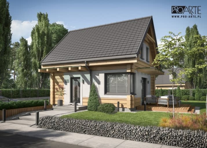 ORLEAN 7 projekt domu letniskowego z bali drewnianych - wizualizacja 2