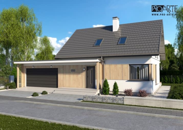 SEVILLA 3B szkielet drewniany z podwójnym garażem - wizualizacja 2