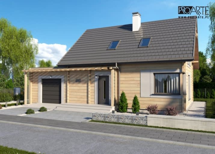 SEVILLA 3A bale drewniane z pojedynczym garażem - wizualizacja 2