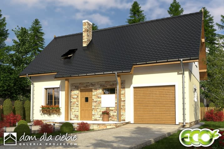 Emilka z garażem A1 - wizualizacja 2