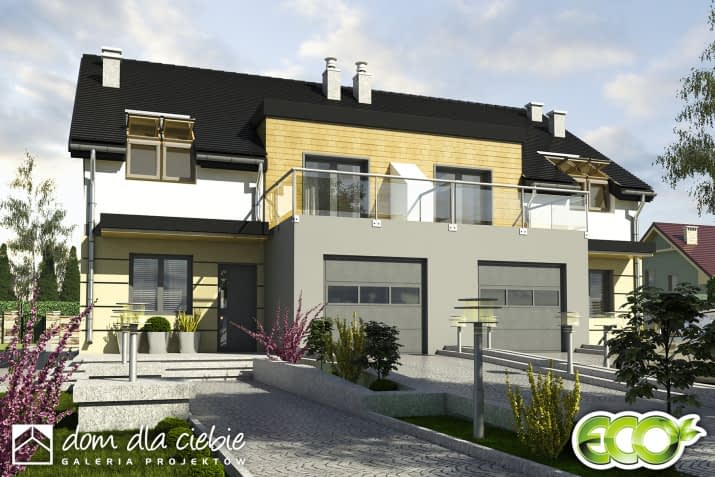 Gwarek II bliźniak BL1 z garażem - wizualizacja 2