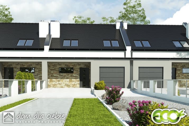 Mazurek III szeregówka z garażem - wizualizacja 2