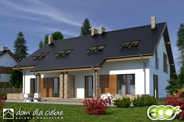 Norbert bliźniak A-BL1 z garażem - wizualizacja 2