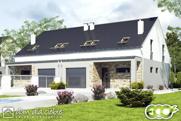 Mazurek II BL1 z garażem - wizualizacja 2