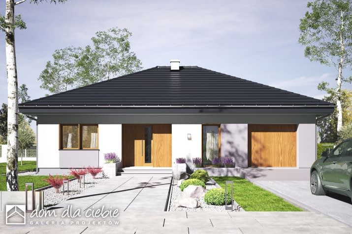 Opal z garażem - wizualizacja 2