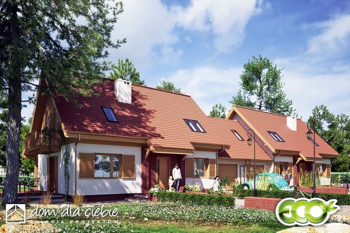 Rodzynka bliźniak z garażem - wizualizacja 2