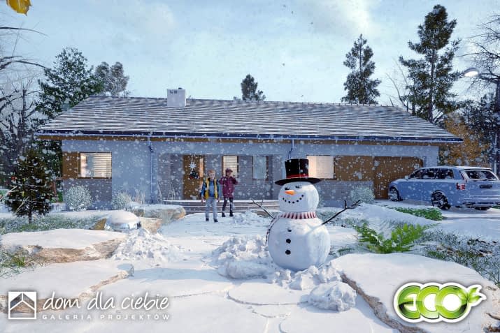 Jarzębina z garażem - wizualizacja 2