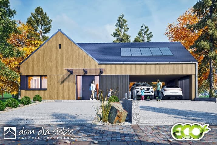 Słoneczna z wiatą - wizualizacja 2