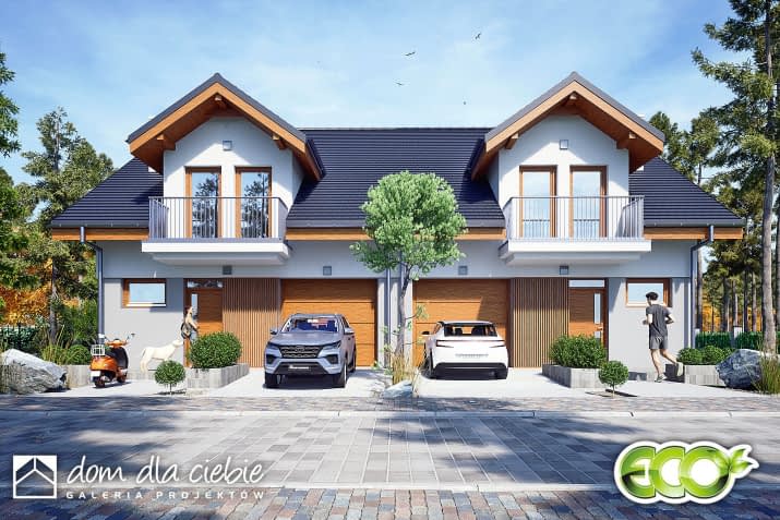 Aida A-BL z garażem - wizualizacja 2