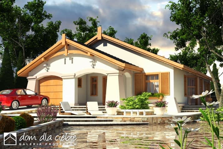 Anielka z garażem - wizualizacja 2