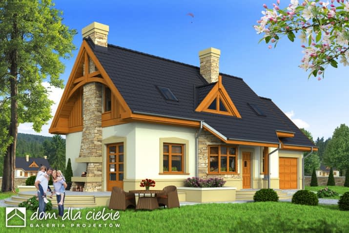 Agatka II z garażem - wizualizacja 2