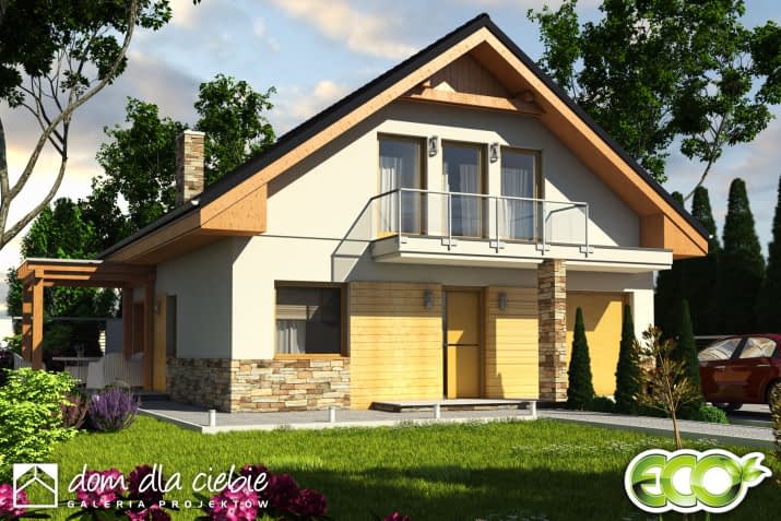 Jarząbek z garażem - wizualizacja 2