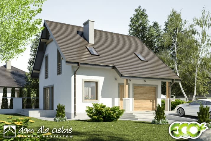 Turkawka z garażem - wizualizacja 2