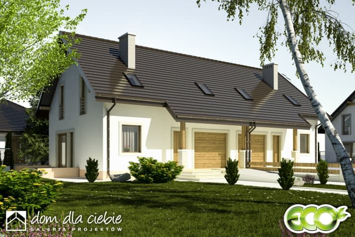 Turkawka bliźniak BL1 z garażem - wizualizacja 2