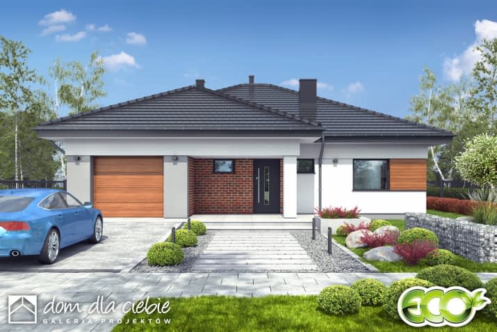 Kalcyt z garażem - wizualizacja 2