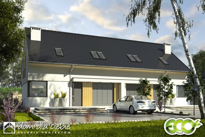 Szczęśliwa bliźniak BL1 z garażem - wizualizacja 2