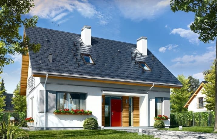 Projekt domu Idealny – wizualizacja od frontu