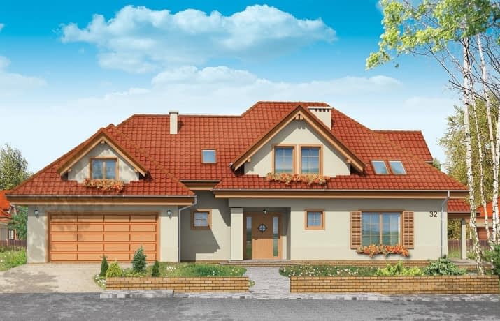 Projekt domu Joanna – wizualizacja od frontu