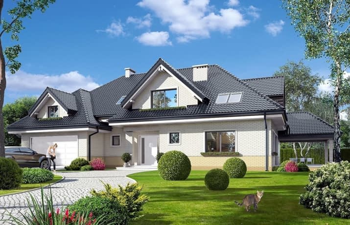 Projekt domu Joanna 2 – wizualizacja od frontu 1