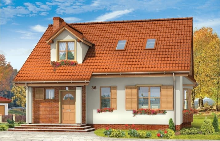 Projekt domu Klif – wizualizacja od frontu