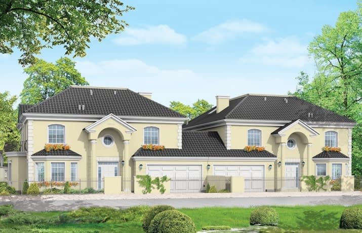 Projekt domu Komorów – wizualizacja od frontu