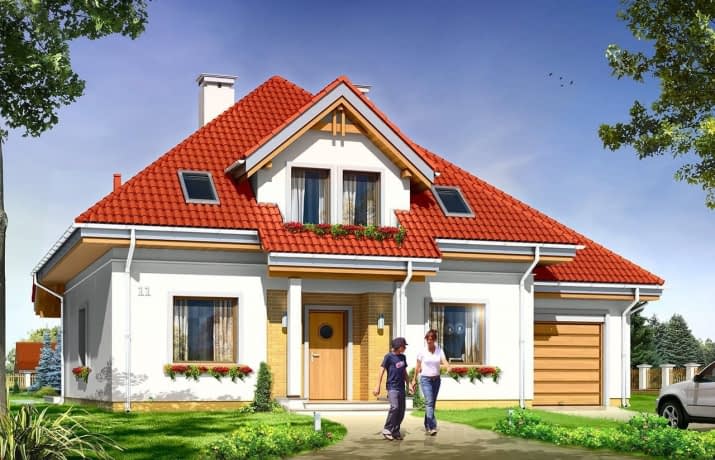 Projekt domu Luka – wizualizacja od frontu