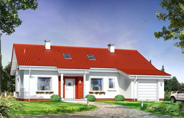 Projekt domu Luna – wizualizacja od frontu