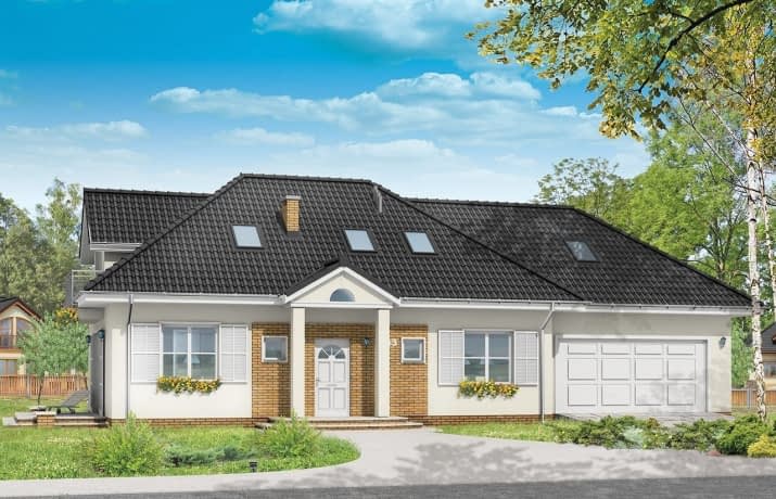 Projekt domu Magnolia – wizualizacja od frontu