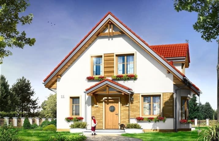 Projekt domu Michalina – wizualizacja od frontu