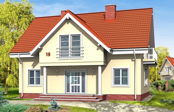 Projekt domu Miodowe Lata – wizualizacja od frontu