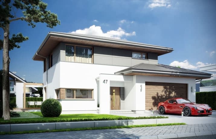 Projekt domu Modena – wizualizacja od frontu