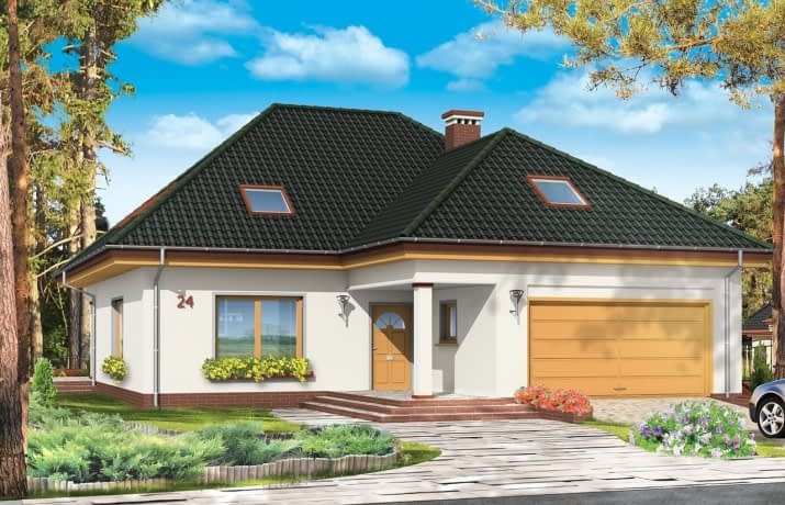 Projekt domu Natalia 2 – wizualizacja od frontu