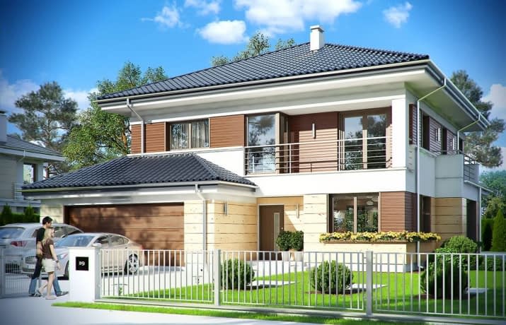 Projekt domu Opal 2 – wizualizacja od frontu 1