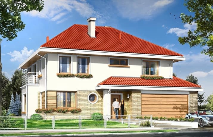 Projekt domu Orchidea – wizualizacja od frontu