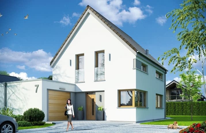 Projekt domu Oszczędny – wizualizacja od frontu