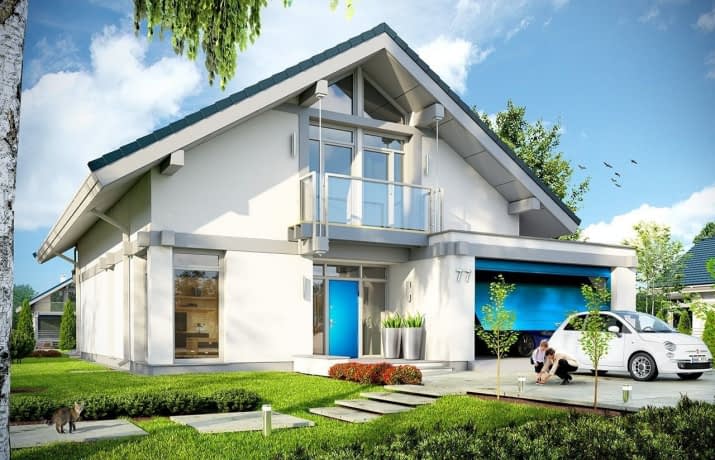 Projekt domu Otwarty 2 – wizualizacja od frontu